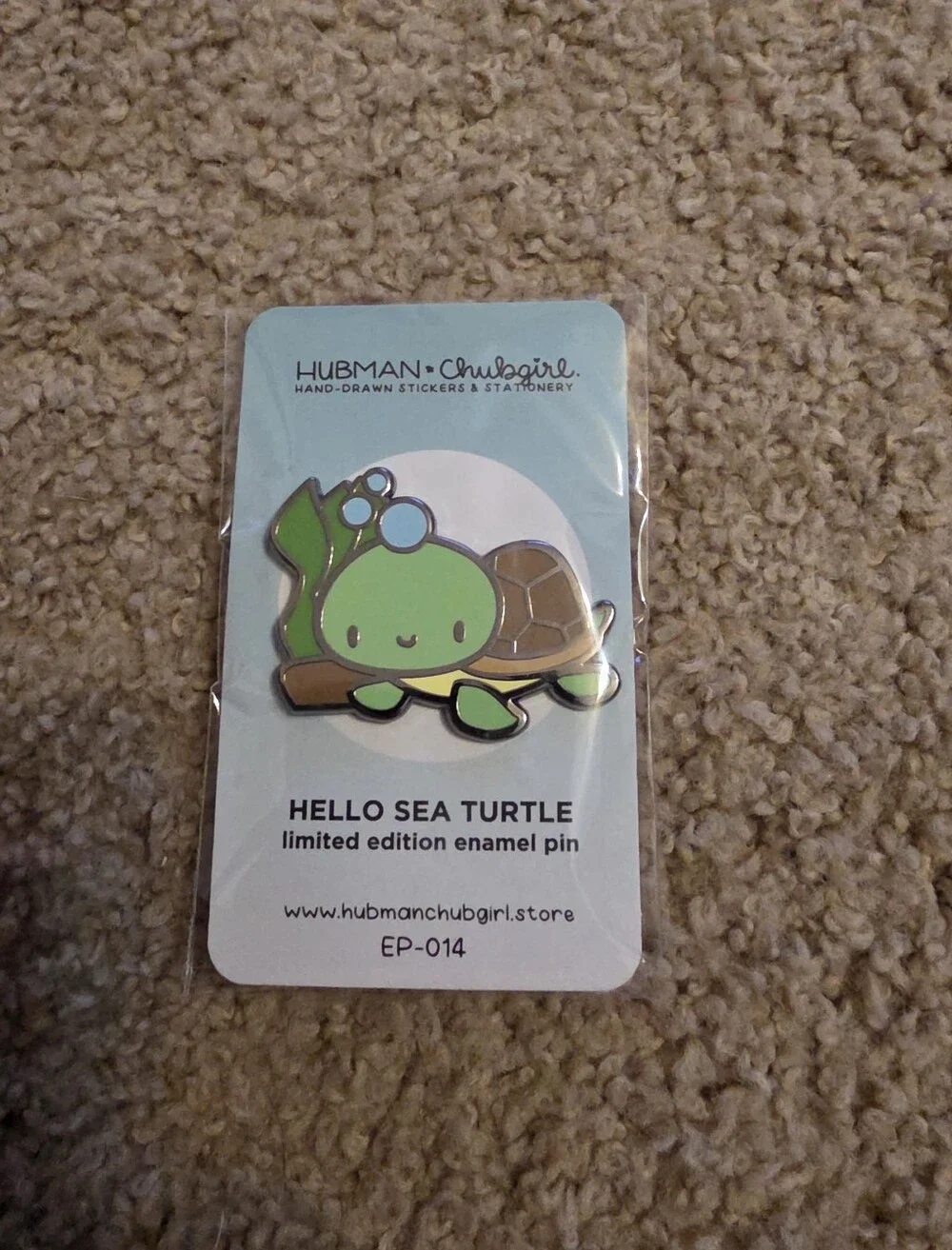 *NEW* HELLO SEA TURTLE Limited Edition Enamel Pin - Hubman & Chubgirl